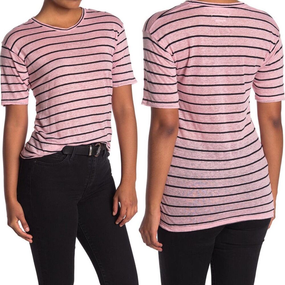 Isabel Marant Pink and Black Striped Top